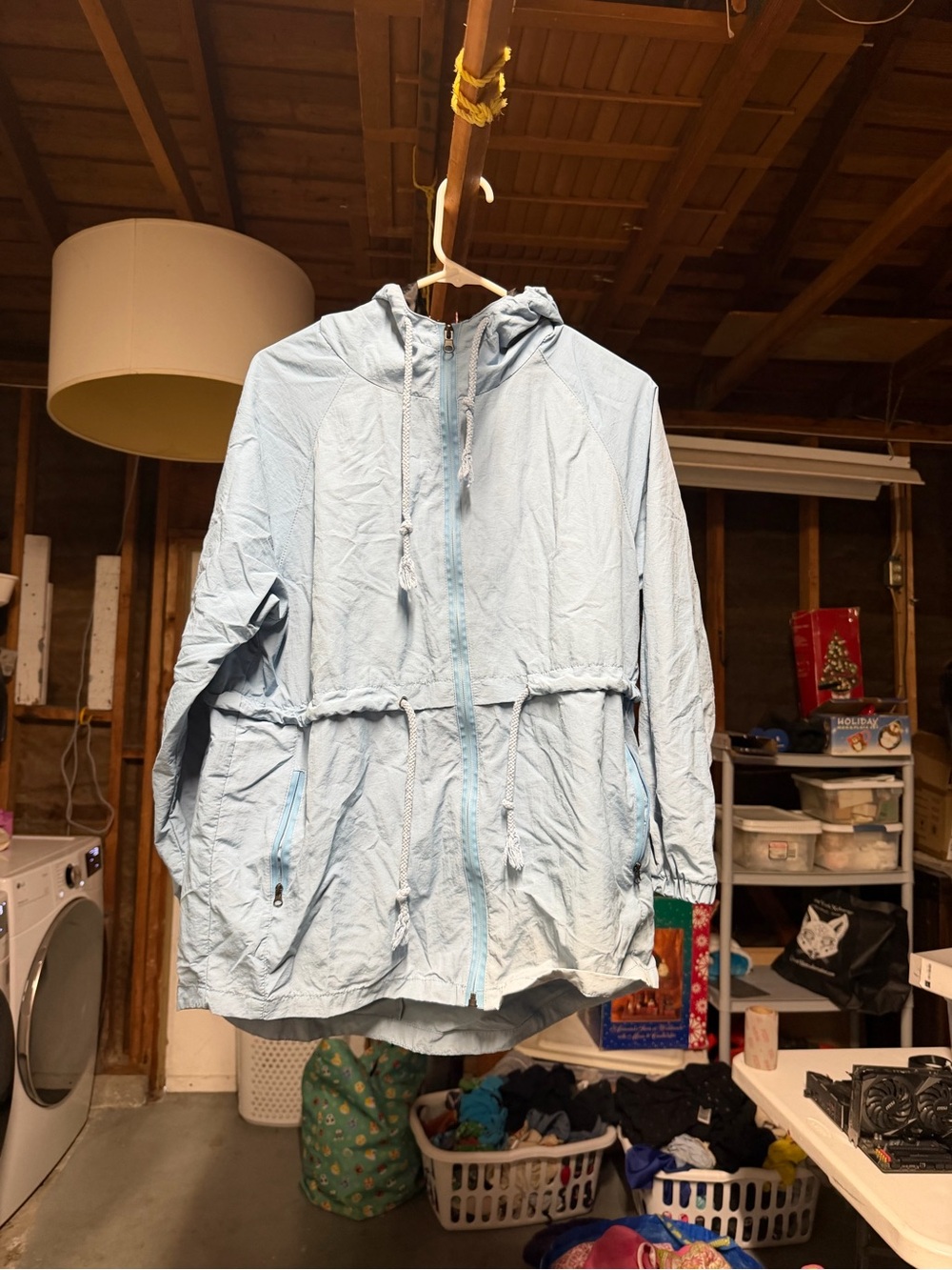 Light Blue Women’s Large Meaveor Hooded Windbreaker Jacket